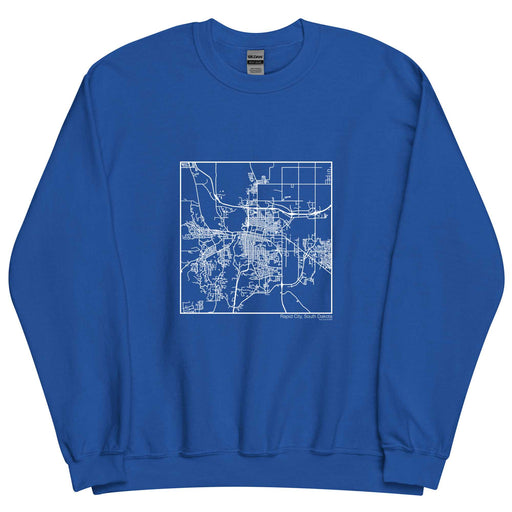 Rapid City South Dakota  Map Unisex Crewneck Sweater with City inscription in Royal Blue