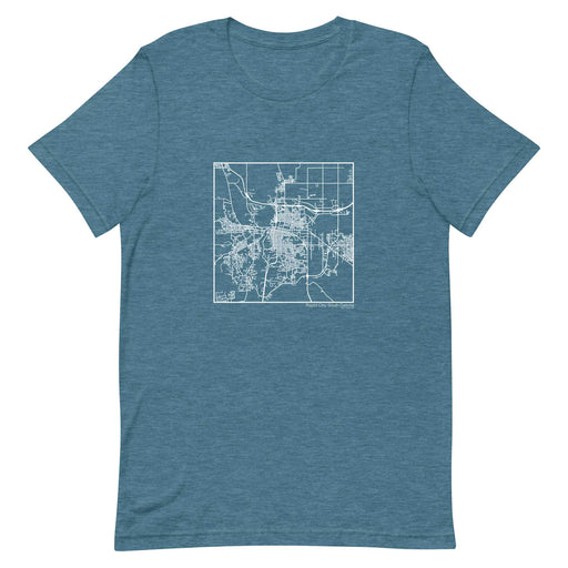Rapid City South Dakota  Map Unisex T-Shirt with City inscription in Heather Teal