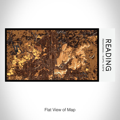 Rendered View of Reading Pennsylvania Map on 17oz Stainless Steel Insulated Bottle with printed ember style map