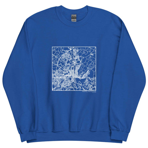 Reading Pennsylvania  Map Unisex Crewneck Sweater with City inscription in Royal Blue
