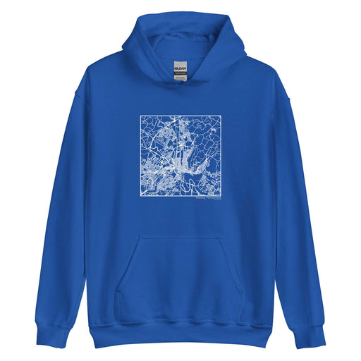 Reading Pennsylvania  Map Unisex Hoodie Sweater with City inscription in Royal Blue
