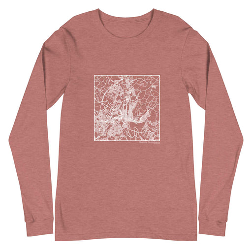 Reading Pennsylvania  Map Unisex Long-Sleeve T-shirt with City inscription in Heather Mauve