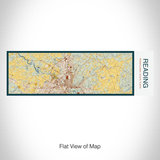 Rendered View of Reading Pennsylvania Map on 10oz Stainless Steel Insulated Cup in Woodblock with Sliding Lid