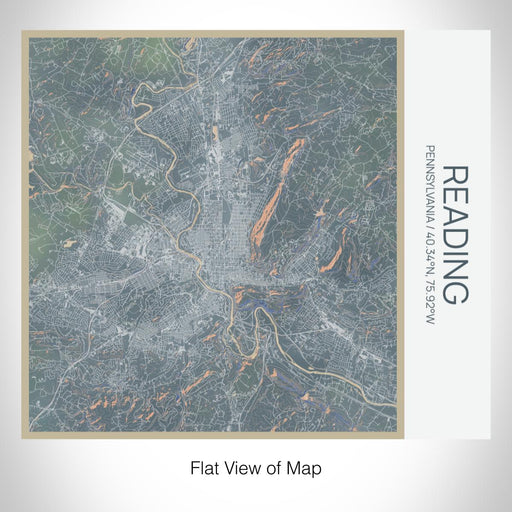 Rendered View of Reading Pennsylvania Map on 17oz Stainless Steel Insulated Tumbler in Afternoon Map Style