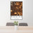 24x36 Redding California Map Print Portrait Orientation in Ember Style Behind 2 Chairs Table and Potted Plant