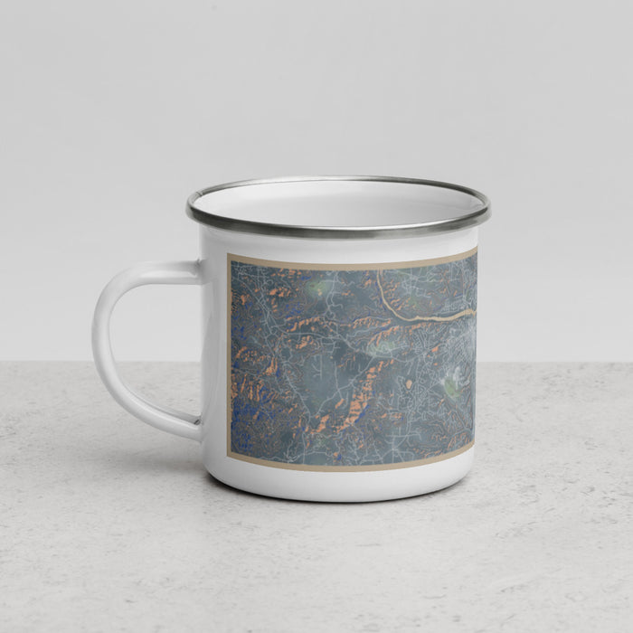 Left View Custom Redding California Map Enamel Mug in Afternoon