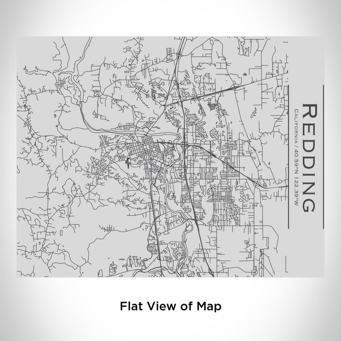 Rendered View of Redding California Map Engraving on 20oz Stainless Steel Insulated Bottle with Bamboo Top