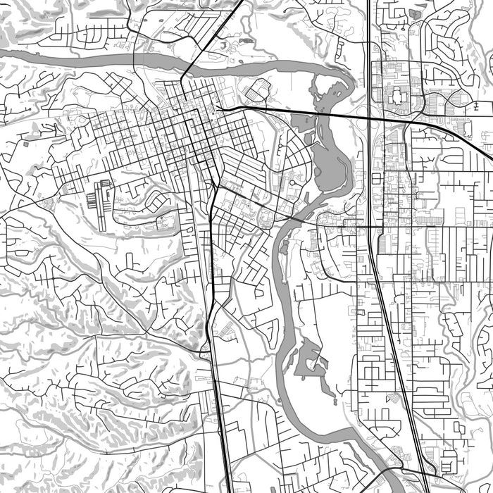 Redding California Map Print in Classic Style Zoomed In Close Up Showing Details