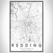 Redding California Map Print Portrait Orientation in Classic Style With Shaded Background