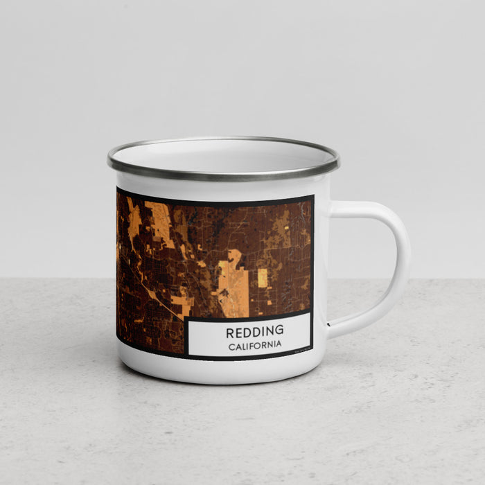 Right View Custom Redding California Map Enamel Mug in Ember