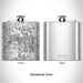 Rendered View of Redding California Map Engraving on 6oz Stainless Steel Flask