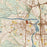 Redding California Map Print in Woodblock Style Zoomed In Close Up Showing Details