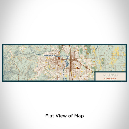 Flat View of Map Custom Redding California Map Enamel Mug in Woodblock