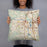 Person holding 18x18 Custom Redding California Map Throw Pillow in Woodblock