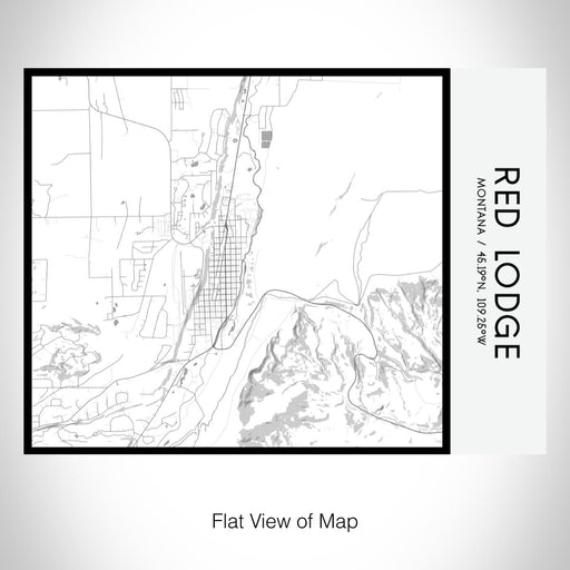 Rendered View of Red Lodge Montana Map on 20oz Stainless Steel Insulated Bottle with Bamboo Top with printed classic style map