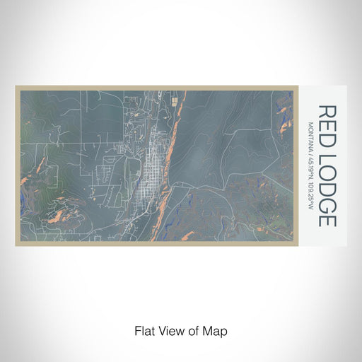 Rendered View of Red Lodge Montana Map on 17oz Stainless Steel Insulated Bottle with printed afternoon style map