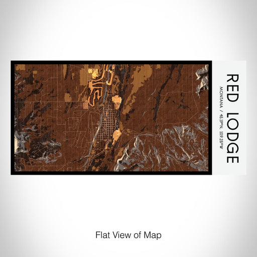 Rendered View of Red Lodge Montana Map on 17oz Stainless Steel Insulated Bottle with printed ember style map