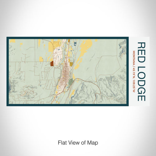 Rendered View of Red Lodge Montana Map on 17oz Stainless Steel Insulated Bottle with printed woodblock style map