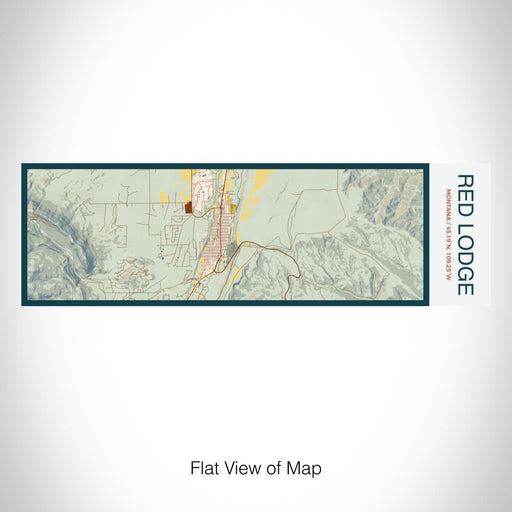 Rendered View of Red Lodge Montana Map on 10oz Stainless Steel Insulated Cup in Woodblock with Sliding Lid
