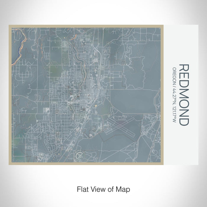Rendered View of Redmond Oregon Map on 20oz Stainless Steel Insulated Bottle with Bamboo Top with printed afternoon style map