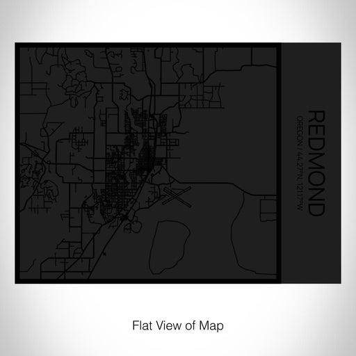 Rendered View of Redmond Oregon Map on 20oz Stainless Steel Insulated Bottle with Bamboo Top in Matte Black with printed Tactile Lines Map in Black