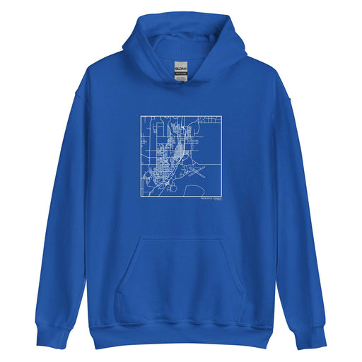 Redmond Oregon  Map Unisex Hoodie Sweater with City inscription in Royal Blue