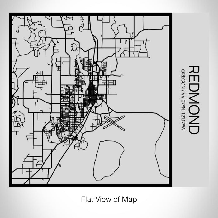 Rendered View of Redmond Oregon Map on 17oz Stainless Steel Insulated Tumbler in Tactile Lines with Succulent in Background