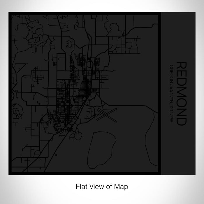 Rendered View of Redmond Oregon Map on 17oz Stainless Steel Insulated Tumbler in Matte Black with Tactile Lines