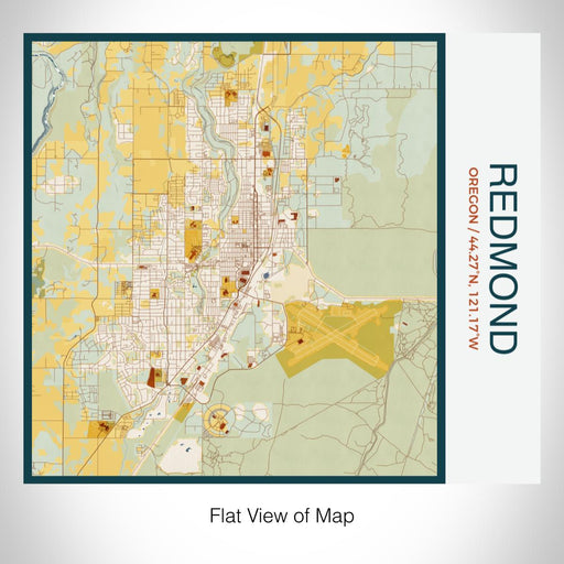 Rendered View of Redmond Oregon Map on 17oz Stainless Steel Insulated Tumbler in Woodblock Map Style