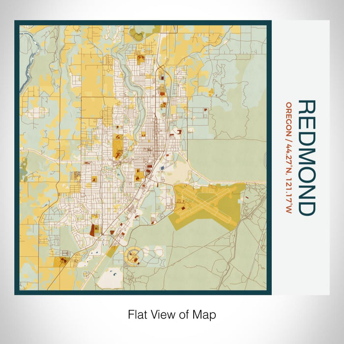Rendered View of Redmond Oregon Map on 17oz Stainless Steel Insulated Tumbler in Woodblock Map Style