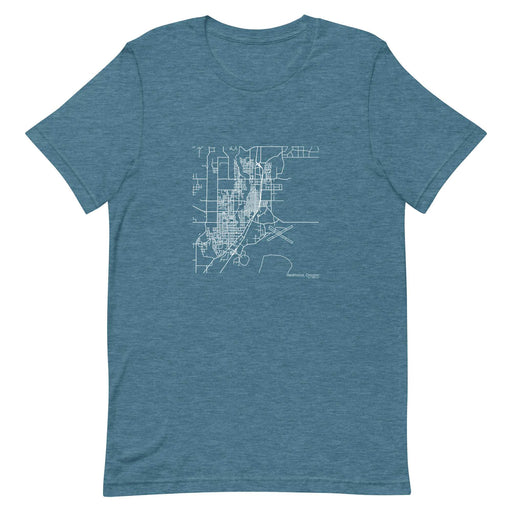 Redmond Oregon  Map Unisex T-Shirt with City inscription in Heather Teal