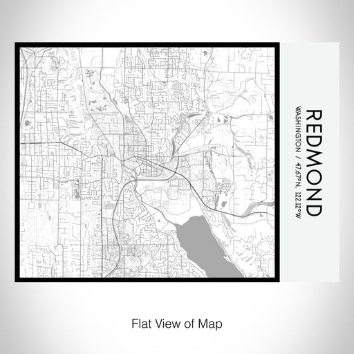 Rendered View of Redmond Washington Map on 20oz Stainless Steel Insulated Bottle with Bamboo Top with printed classic style map