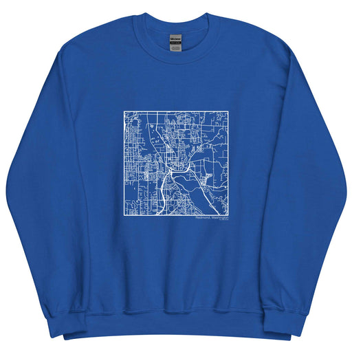 Redmond Washington  Map Unisex Crewneck Sweater with City inscription in Royal Blue