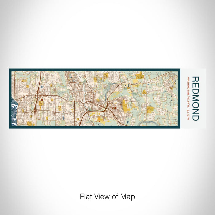 Rendered View of Redmond Washington Map on 10oz Stainless Steel Insulated Cup in Woodblock with Sliding Lid