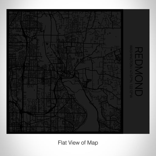 Rendered View of Redmond Washington Map on 17oz Stainless Steel Insulated Tumbler in Matte Black with Tactile Lines