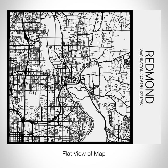 Rendered View of Redmond Washington Map on 17oz Stainless Steel Insulated Tumbler in Matte White with Tactile Lines