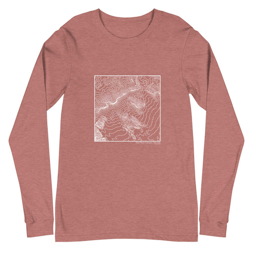 Red Rock Canyon Nevada Topographic  Map Unisex Long-Sleeve T-shirt with City inscription in Heather Mauve