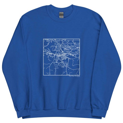 Red Wing Minnesota  Map Unisex Crewneck Sweater with City inscription in Royal Blue