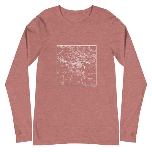 Red Wing Minnesota  Map Unisex Long-Sleeve T-shirt with City inscription in Heather Mauve