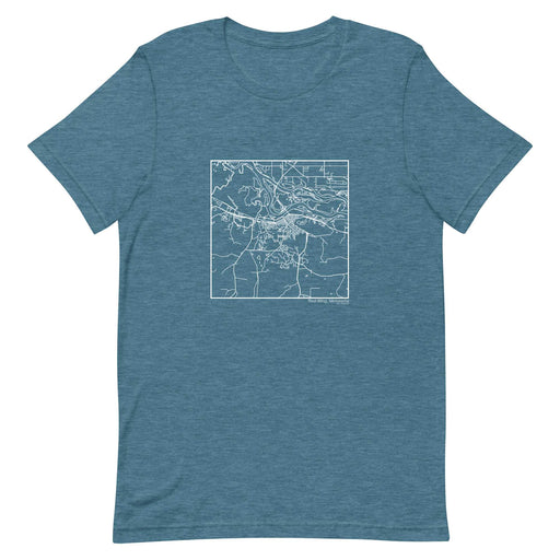 Red Wing Minnesota  Map Unisex T-Shirt with City inscription in Heather Teal