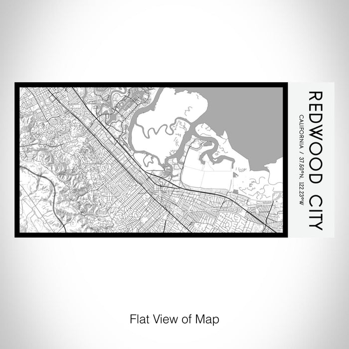 Rendered View of Redwood City California Map on 17oz Stainless Steel Insulated Bottle with printed classic style map