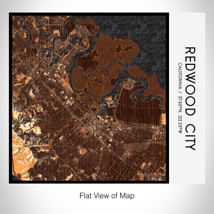 Rendered View of Redwood City California Map on 17oz Stainless Steel Insulated Tumbler in Ember Map Style