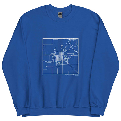Redwood Falls Minnesota  Map Unisex Crewneck Sweater with City inscription in Royal Blue