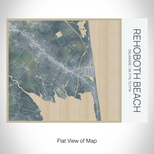 Rendered View of Rehoboth Beach Delaware Map on 20oz Stainless Steel Insulated Bottle with Bamboo Top with printed afternoon style map
