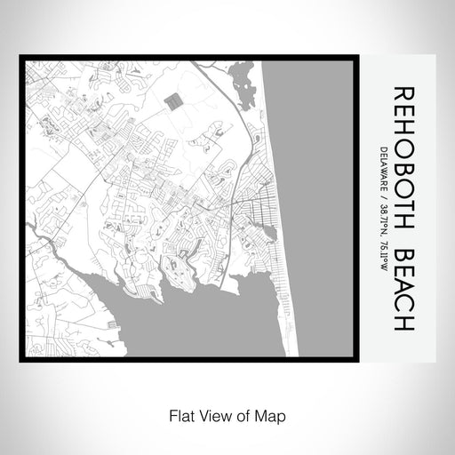 Rendered View of Rehoboth Beach Delaware Map on 20oz Stainless Steel Insulated Bottle with Bamboo Top with printed classic style map