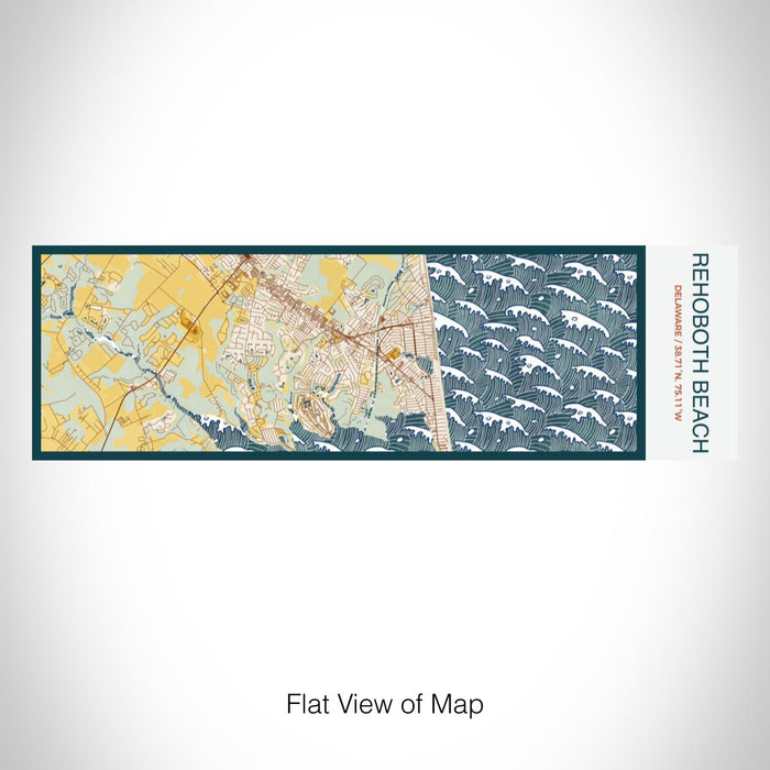 Rendered View of Rehoboth Beach Delaware Map on 10oz Stainless Steel Insulated Cup in Woodblock with Sliding Lid
