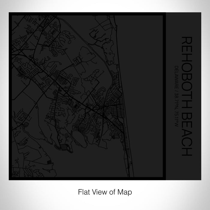 Rendered View of Rehoboth Beach Delaware Map on 17oz Stainless Steel Insulated Tumbler in Matte Black with Tactile Lines