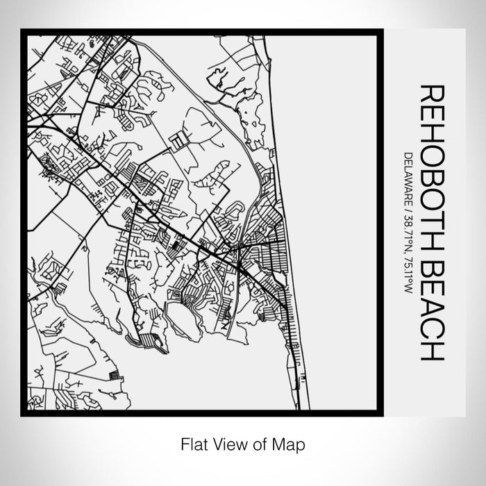 Rendered View of Rehoboth Beach Delaware Map on 17oz Stainless Steel Insulated Tumbler in Matte White with Tactile Lines