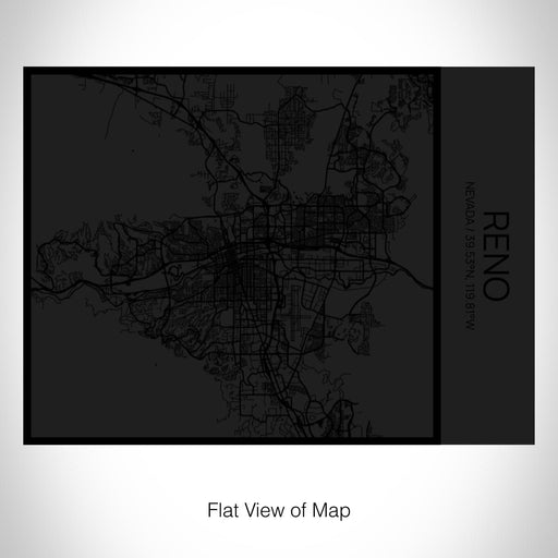 Rendered View of Reno Nevada Map on 20oz Stainless Steel Insulated Bottle with Bamboo Top in Matte Black with printed Tactile Lines Map in Black