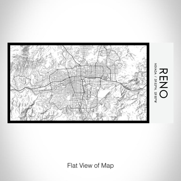 Rendered View of Reno Nevada Map on 17oz Stainless Steel Insulated Bottle with printed classic style map